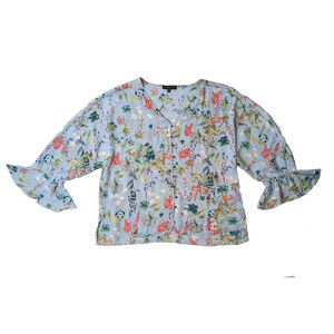 Sanctuary Button-up Floral Blouse Size Large